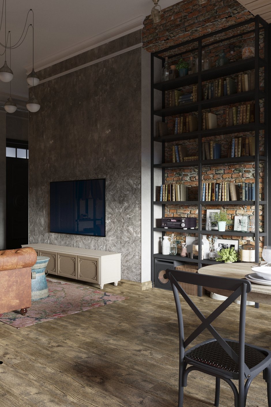 Фотография: Гостиная в стиле Эклектика, Квартира, Проект недели, Москва, Светлана Гаврилова, 3 комнаты, Более 90 метров – фото на INMYROOM