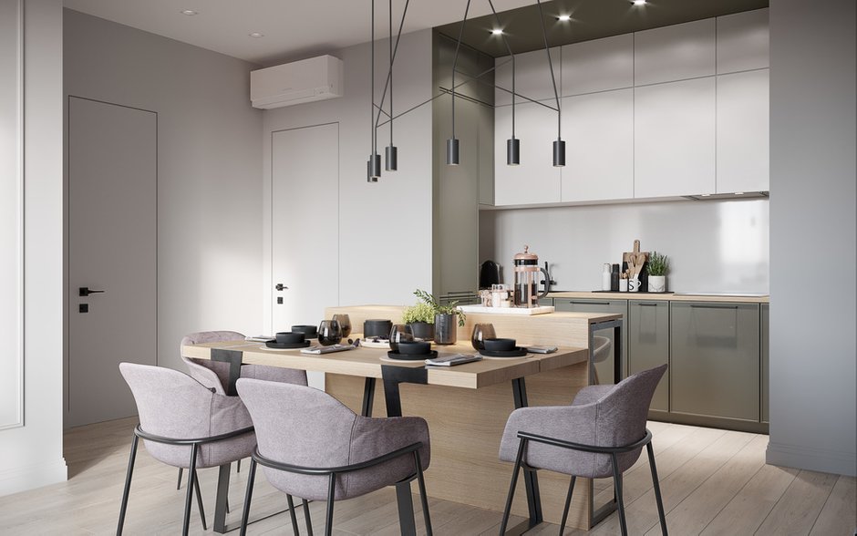 Фотография: Кухня и столовая в стиле Современный, Квартира, Проект недели, Москва, 4 и больше, Более 90 метров, Ольга Литковская – фото на INMYROOM