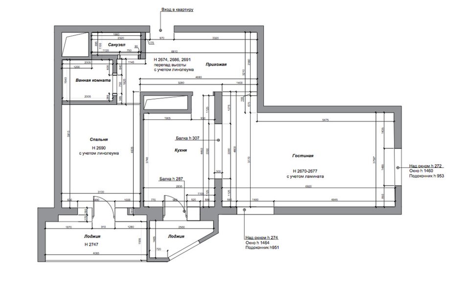 Обмерный план