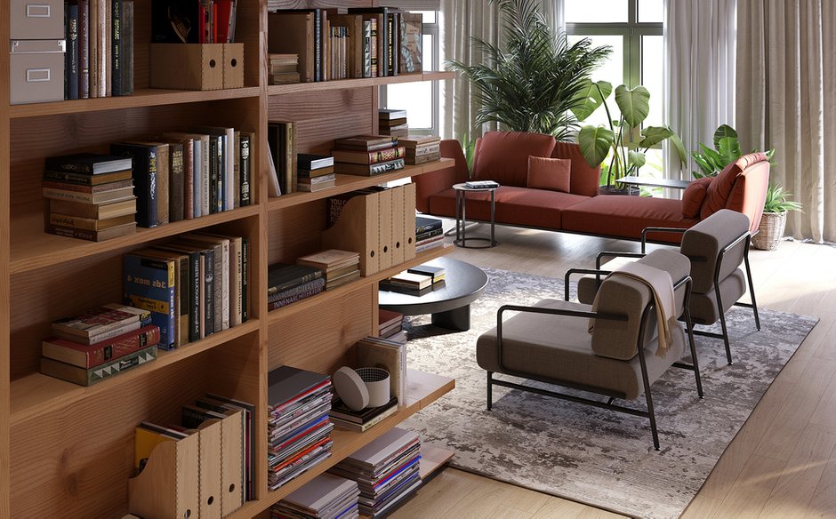 Фотография: Гостиная в стиле Современный, Скандинавский, Квартира, Минимализм, Проект недели, Киев, Монолитный дом, 4 и больше, Более 90 метров, Дмитрий Сивак, S&T architects – фото на INMYROOM