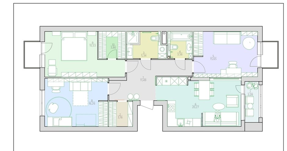 План с расстановкой мебели