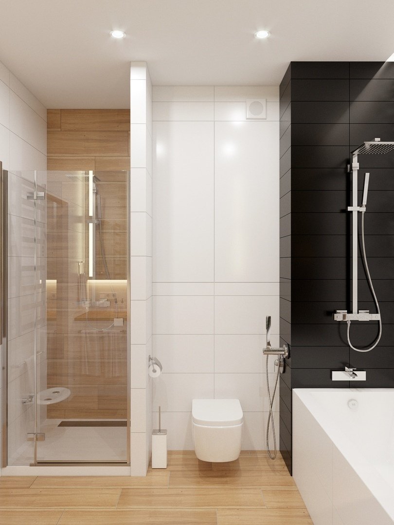 Фотография: Ванная в стиле Современный, Квартира, Проект недели, Химки, Монолитный дом, 3 комнаты, 60-90 метров, Анна Русскина – фото на INMYROOM