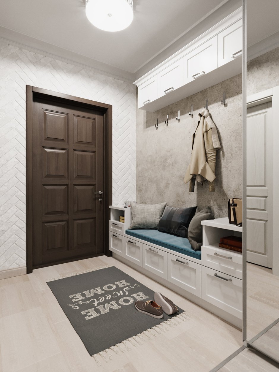 Фотография: Прихожая в стиле Современный, Скандинавский, Квартира, Проект недели, Беларусь, Панельный дом, 3 комнаты, 60-90 метров, Гомель, ANTEI – фото на INMYROOM