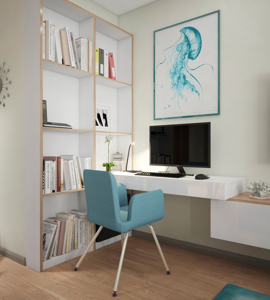 Фотография: Кабинет в стиле Современный, Квартира, Проект недели, Беларусь, Минск, новостройка, Монолитный дом, Ольга Беркова, 4 и больше, Более 90 метров – фото на INMYROOM