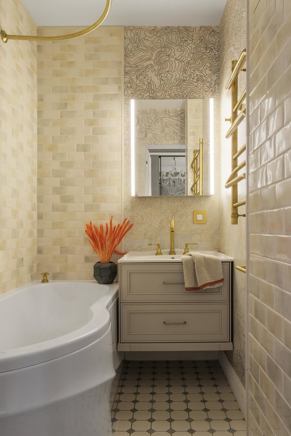 Фотография: Ванная в стиле Эклектика, Современный, Квартира, Проект недели, Москва, 3 комнаты, 60-90 метров, Ксения Усанова – фото на INMYROOM