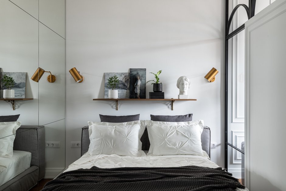 Фотография: Спальня в стиле Эклектика, Классический, Лофт, Квартира, Студия, Проект недели, Москва, 40-60 метров, Студия дизайна интерьеров Алексея Сушкова, Алексей Сушков – фото на INMYROOM