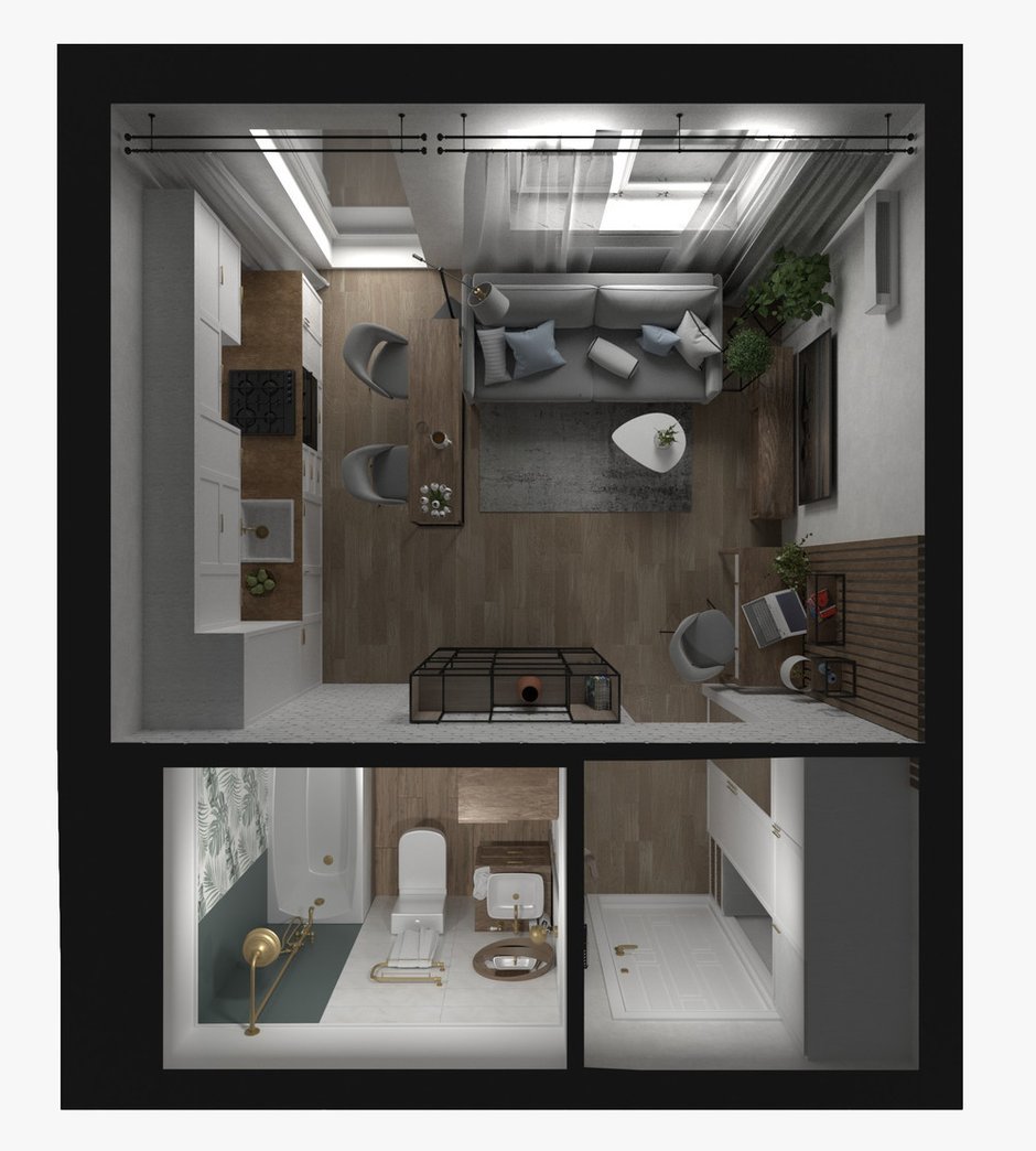 Фотография: Планировки в стиле , Современный, Квартира, Студия, Проект недели, Ростов-на-Дону, до 40 метров, Modesign – фото на INMYROOM