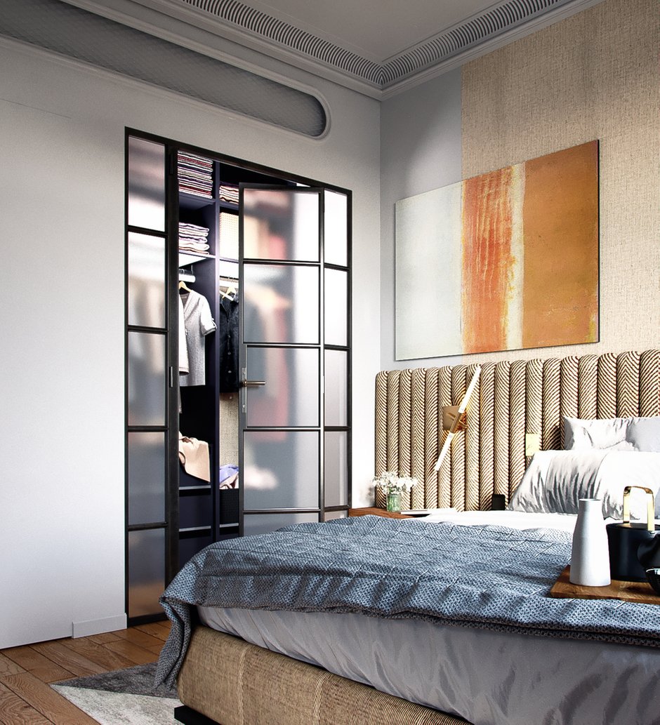Фотография: Спальня в стиле Современный, Квартира, Проект недели, Санкт-Петербург, Сергей Клочков, ЖК «Космос» – фото на INMYROOM