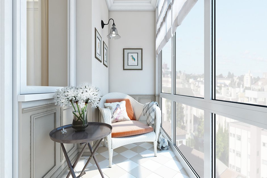 Фотография: Балкон в стиле Прованс и Кантри, Современный, Квартира, Проект недели, Новая Москва, Коммунарка, Монолитный дом, 3 комнаты, 60-90 метров, Дарья Денисова – фото на INMYROOM