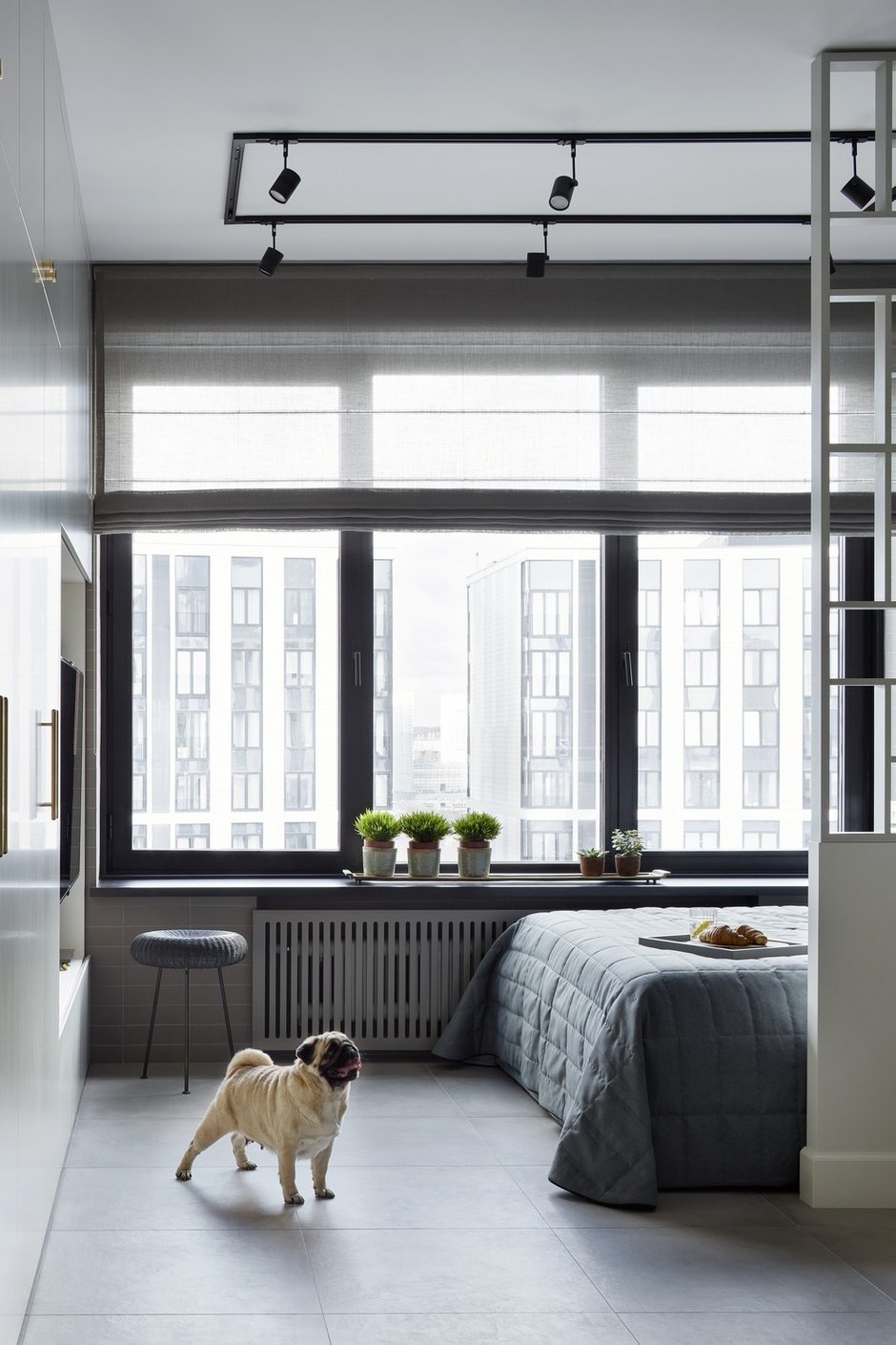 Фотография: Спальня в стиле Современный, Малогабаритная квартира, Квартира, Студия, Проект недели, Москва, до 40 метров, Оксана Станиславова, Алена Дзуцева – фото на INMYROOM