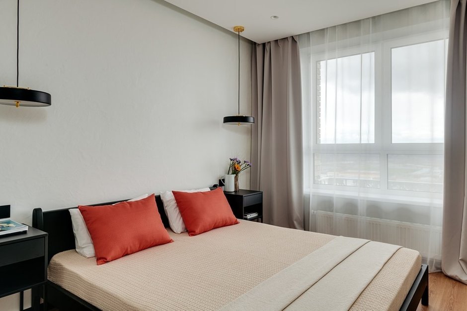 Фотография: Спальня в стиле Современный, Эклектика, Квартира, Проект дня, Москва, Ольга Погорелова, 3 комнаты, 60-90 метров – фото на INMYROOM