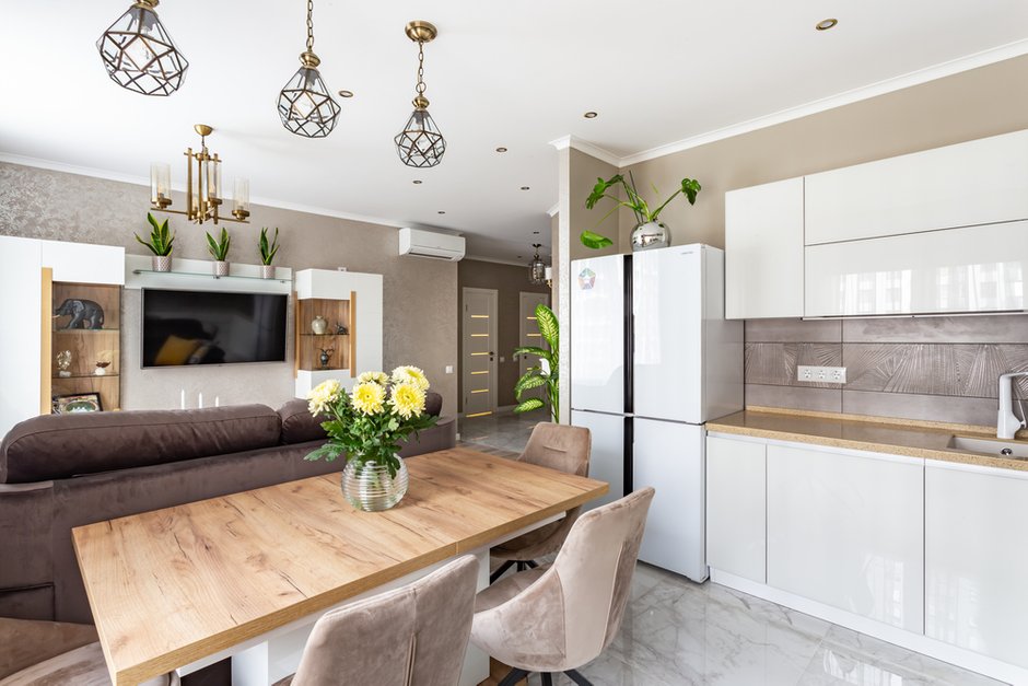 Фотография: Кухня и столовая в стиле Современный, Квартира, Проект недели, Москва, 3 комнаты, 60-90 метров, Ирина Долганова – фото на INMYROOM