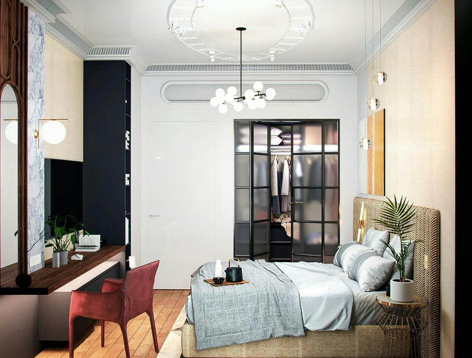 Фотография: Спальня в стиле Современный, Квартира, Проект недели, Санкт-Петербург, Сергей Клочков, ЖК «Космос» – фото на INMYROOM