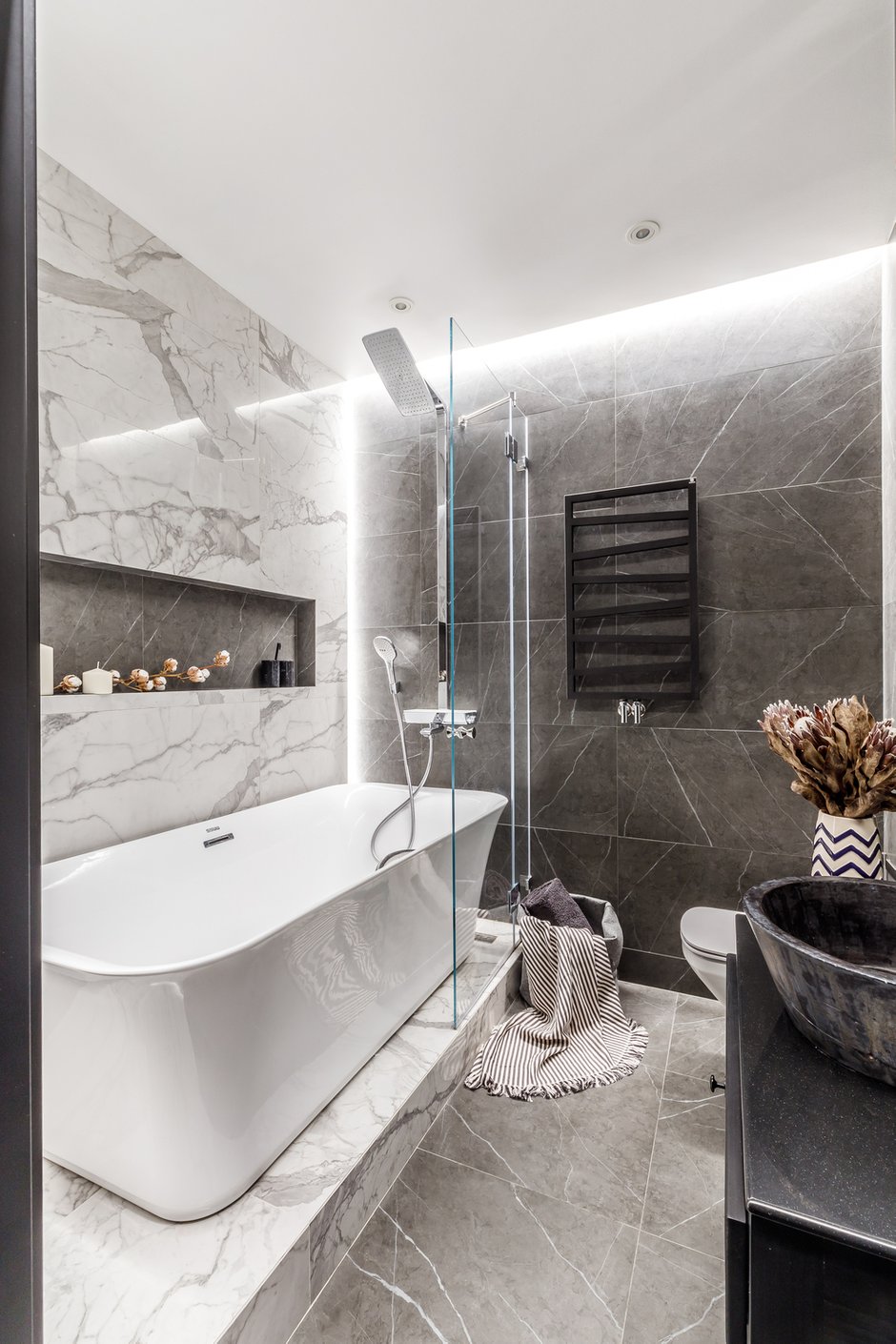 Фотография: Ванная в стиле Современный, Лофт, Квартира, Проект недели, Краснодар, Монолитный дом, 2 комнаты, 60-90 метров, Ксения Демина – фото на INMYROOM
