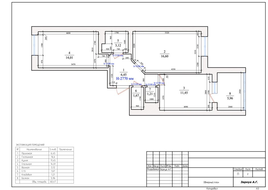 Фотография: Планировки в стиле , Современный, Проект недели, Ленинградская область, 2 комнаты, 60-90 метров, Анастасия Заркуа – фото на INMYROOM