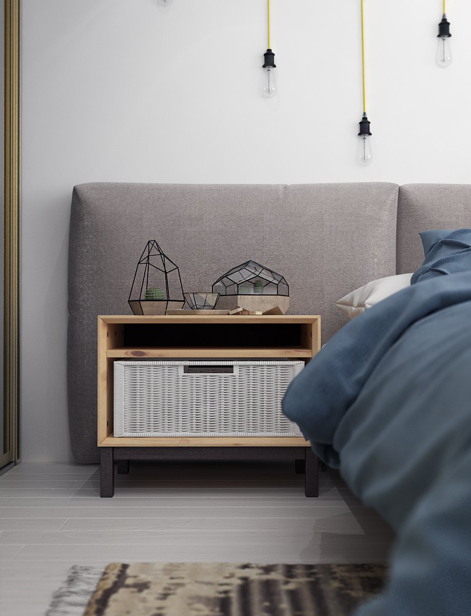 Фотография: Спальня в стиле Лофт, Квартира, Крым, Проект недели, Монолитный дом, 2 комнаты, 60-90 метров, Симферополь, Елена Пономаренко, Vitta-Group – фото на INMYROOM