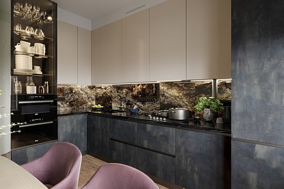 Фотография: Кухня и столовая в стиле Современный, Квартира, Проект недели, Москва, Сталинка, 3 комнаты, 60-90 метров, Более 90 метров, Наталья Мердина – фото на INMYROOM