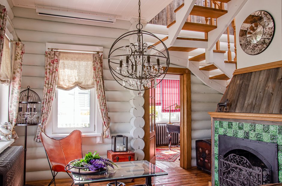 Фотография: Гостиная в стиле Прованс и Кантри, Эклектика, Дом, Проект недели, Дом и дача, Московская область, 4 и больше, Более 90 метров, Ирина Осипова – фото на INMYROOM