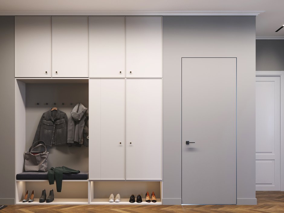 Фотография: Прихожая в стиле Современный, Эклектика, Квартира, Минимализм, Проект недели, Москва, 4 и больше, Более 90 метров, Александра Пармон – фото на INMYROOM