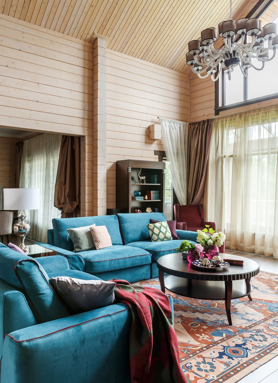 Фотография: Гостиная в стиле Классический, Современный, Дом, Проект недели, Дом и дача, Московская область, 4 и больше, Более 90 метров, Елена Французова – фото на INMYROOM