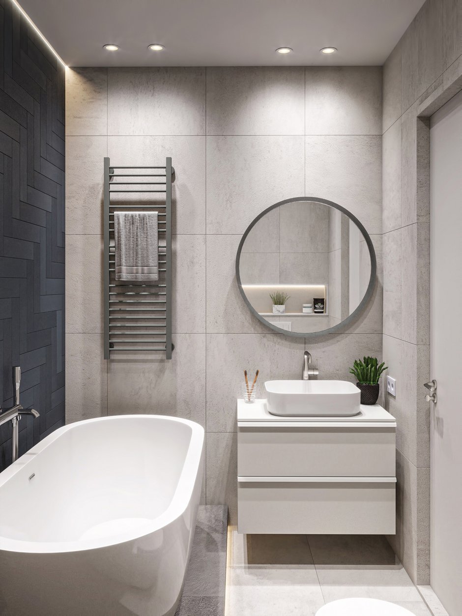 Фотография: Ванная в стиле Современный, Квартира, Проект недели, Москва, 3 комнаты, 60-90 метров, Более 90 метров, Бюро «Общая Площадь» – фото на INMYROOM