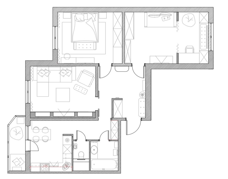 План с расстановкой мебели