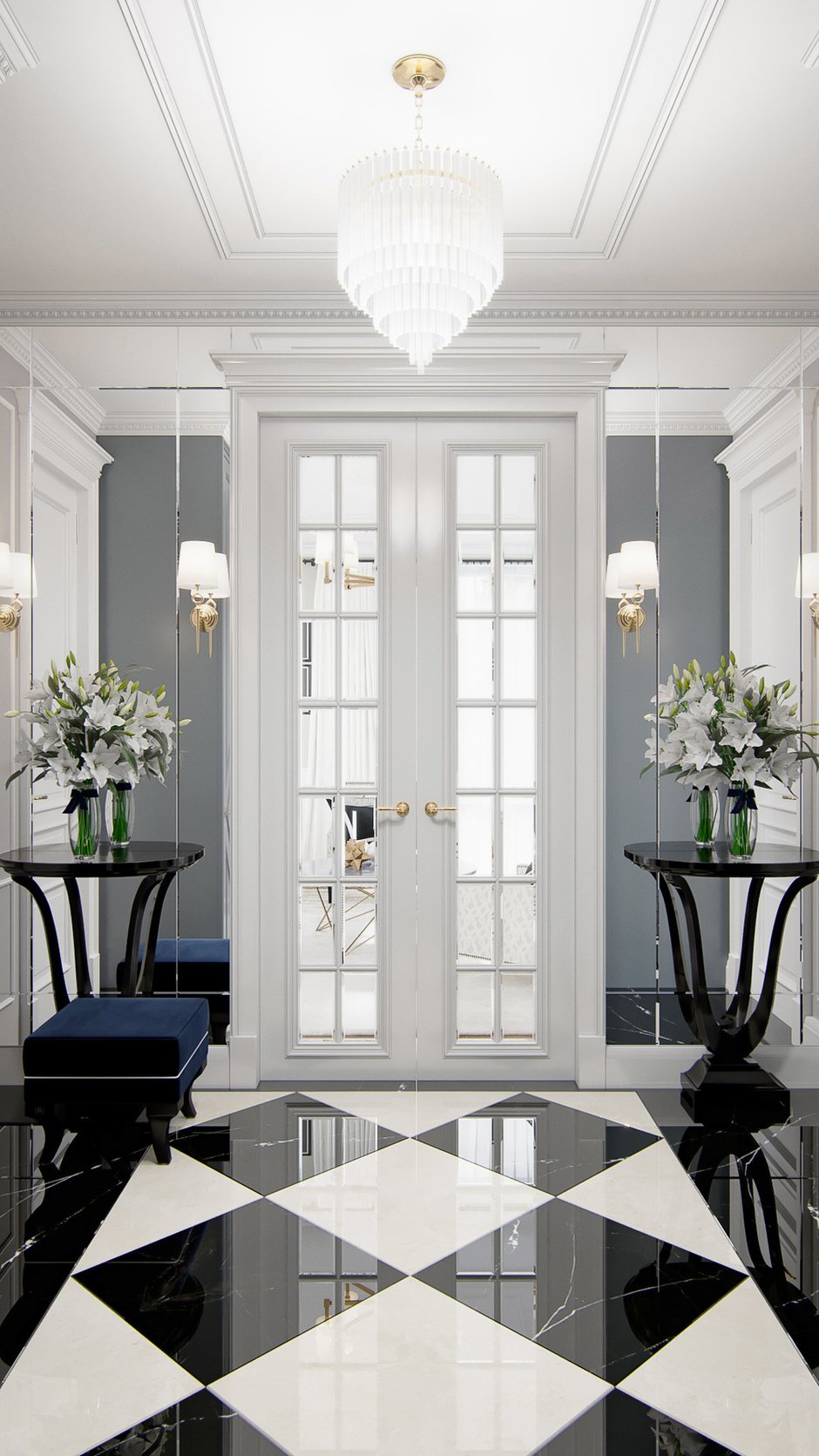 Фотография: Прихожая в стиле Классический, Современный, Квартира, Москва, Монолитный дом, 3 комнаты, Более 90 метров, #эксклюзивныепроекты, True interior – фото на INMYROOM