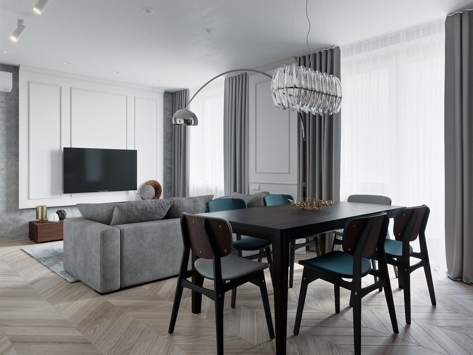 Фотография: Гостиная в стиле Современный, Квартира, Минимализм, Проект недели, Санкт-Петербург, Олеся Малицкая, Сергей Малицкий, Студия Малицких, Монолитный дом, 3 комнаты, 60-90 метров – фото на INMYROOM