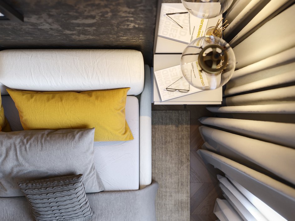 Фотография: Спальня в стиле Современный, Квартира, Проект недели, Красногорск, Монолитный дом, 3 комнаты, Более 90 метров, Алена Кузнецова – фото на INMYROOM