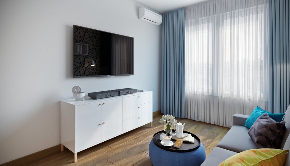 Фотография: Гостиная в стиле Современный, Квартира, Проект недели, Москва, Co:Interior, 3 комнаты, 60-90 метров – фото на INMYROOM