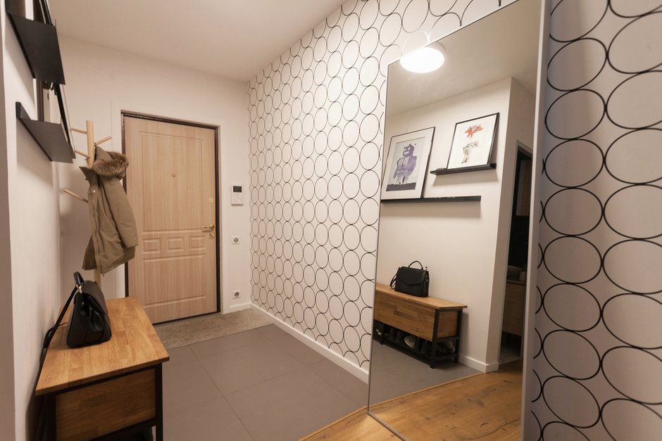 Фотография: Прихожая в стиле Скандинавский, Квартира, Проект недели, Москва, Панельный дом, 2 комнаты, 60-90 метров, П44т – фото на INMYROOM