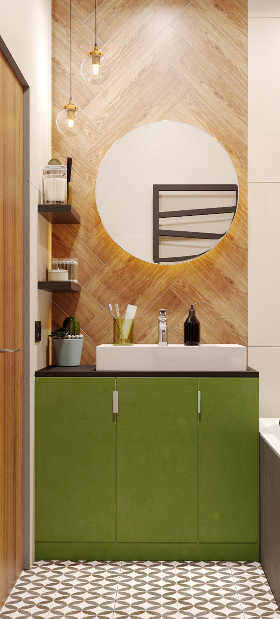 Фотография: Ванная в стиле Современный, Квартира, Проект недели, Химки, Монолитный дом, 2 комнаты, 40-60 метров, Наталья Краснобородько, ЖК «Звезда России» – фото на INMYROOM