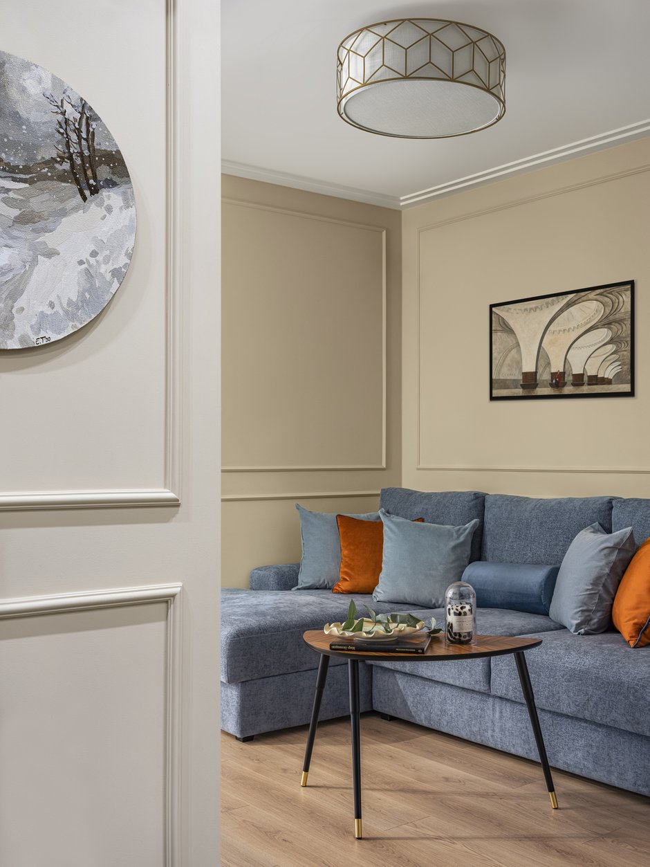 Фотография: Гостиная в стиле Современный, Квартира, Проект недели, Москва, 2 комнаты, 40-60 метров, D.A. Interior Design, Анна Коробко – фото на INMYROOM