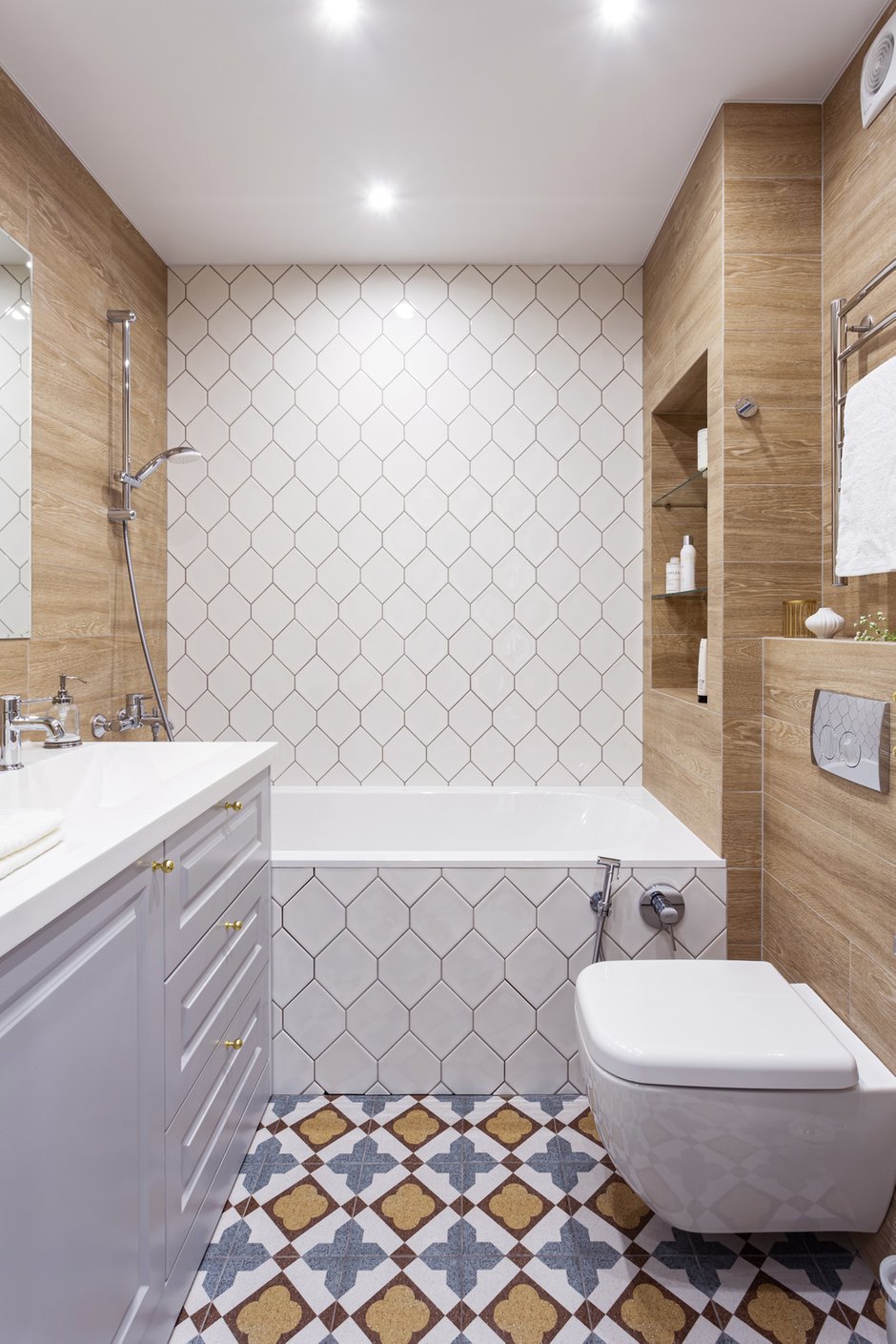 Фотография: Ванная в стиле Скандинавский, Современный, Квартира, Проект дня, Москва, Татьяна Иванова, 2 комнаты, 40-60 метров – фото на INMYROOM