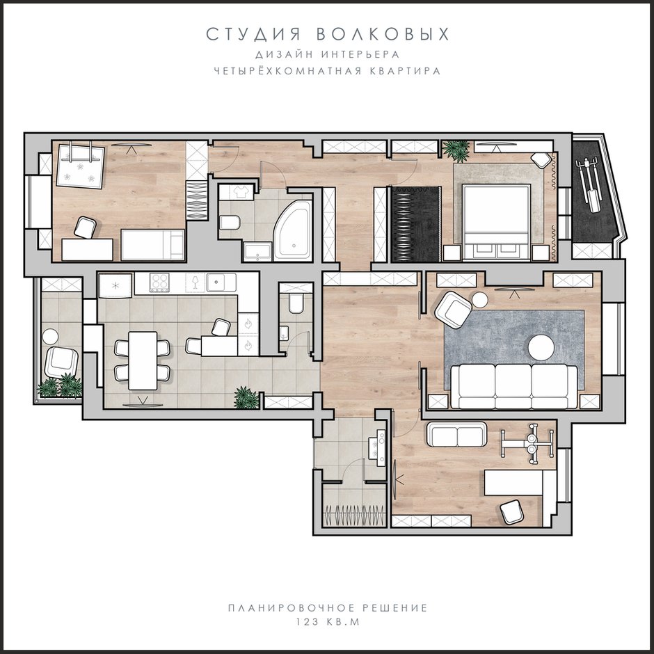 План с расстановкой мебели