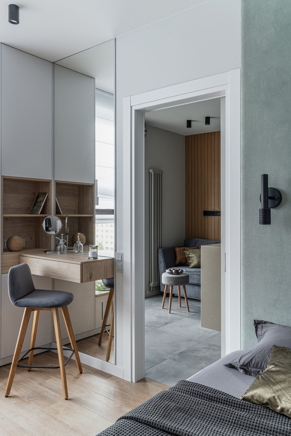 Фотография: Спальня в стиле Современный, Квартира, Проект недели, Санкт-Петербург, 2 комнаты, 40-60 метров, Кристина Чемелова – фото на INMYROOM