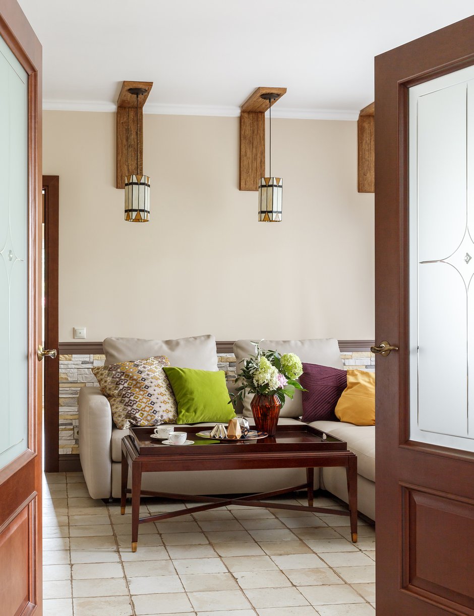 Фотография: Гостиная в стиле Современный, Дом, Проект недели, Дом и дача, Московская область, 4 и больше, Более 90 метров, Елена Французова – фото на INMYROOM