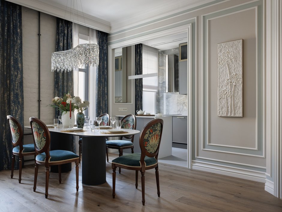 Фото: Кухня и столовая в стиле Классика, Модерн, Квартира, Проект дня, Санкт-Петербург, Кирпичный дом, Более 90 метров, модерн с элементами классики и роскоши, Наталья Шмидт – фото на INMYROOM