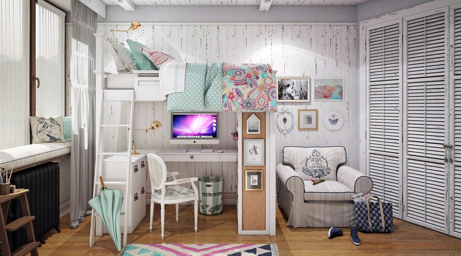 Фотография: Детская в стиле Прованс и Кантри, Квартира, Проект недели, Москва, Монолитный дом, 4 и больше, Более 90 метров, Дарья Мисюра, ЖК «Соколиное гнездо» – фото на INMYROOM