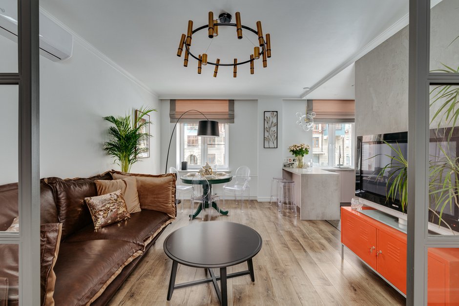 Фотография: Гостиная в стиле Эклектика, Современный, Квартира, Проект недели, Видное, 3 комнаты, 60-90 метров, Дмитрий Удовицкий – фото на INMYROOM