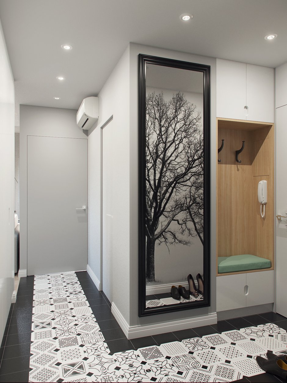 Фотография: Прихожая в стиле Скандинавский, Малогабаритная квартира, Квартира, Проект дня, Москва, Ксения Драпей – фото на INMYROOM