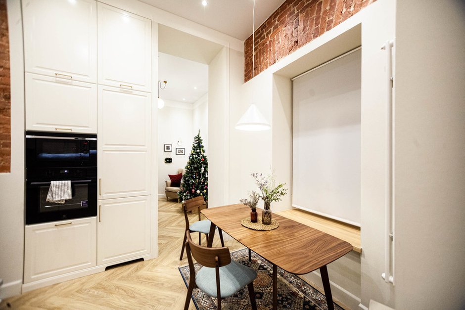 Фотография: Кухня и столовая в стиле Скандинавский, Лофт, Квартира, Проект недели, Санкт-Петербург, Кирпичный дом, 2 комнаты, 40-60 метров, VS-Buro, Валентина Щербакова – фото на INMYROOM