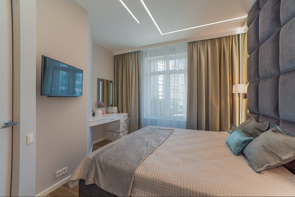 Фотография: Спальня в стиле Минимализм, Квартира, Проект недели, Москва, Монолитный дом, 3 комнаты, 60-90 метров, Сергей Саргин, ЖК «Двинцев 14» – фото на INMYROOM