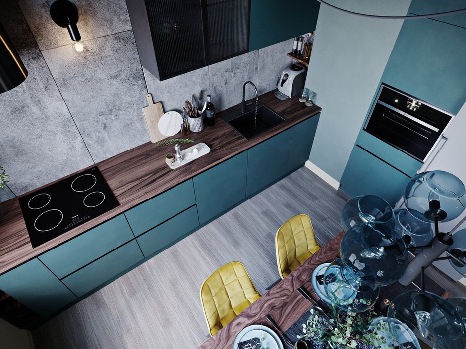 Фотография: Кухня и столовая в стиле Современный, Эклектика, Квартира, Проект недели, Москва, 3 комнаты, 60-90 метров, Little Space, Евгения Шама – фото на INMYROOM