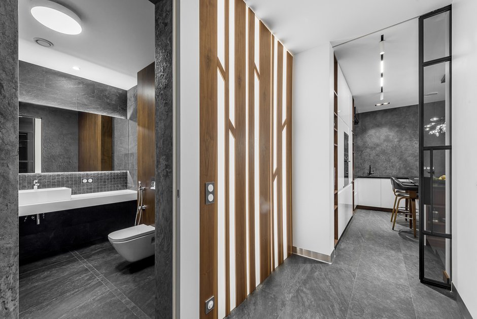 Фотография: Прихожая в стиле Современный, Квартира, Проект недели, сценарии освещения, современные сценарии освещения, 40-60 метров, ЖК «Долина Сетунь», Ya Interiors – фото на INMYROOM