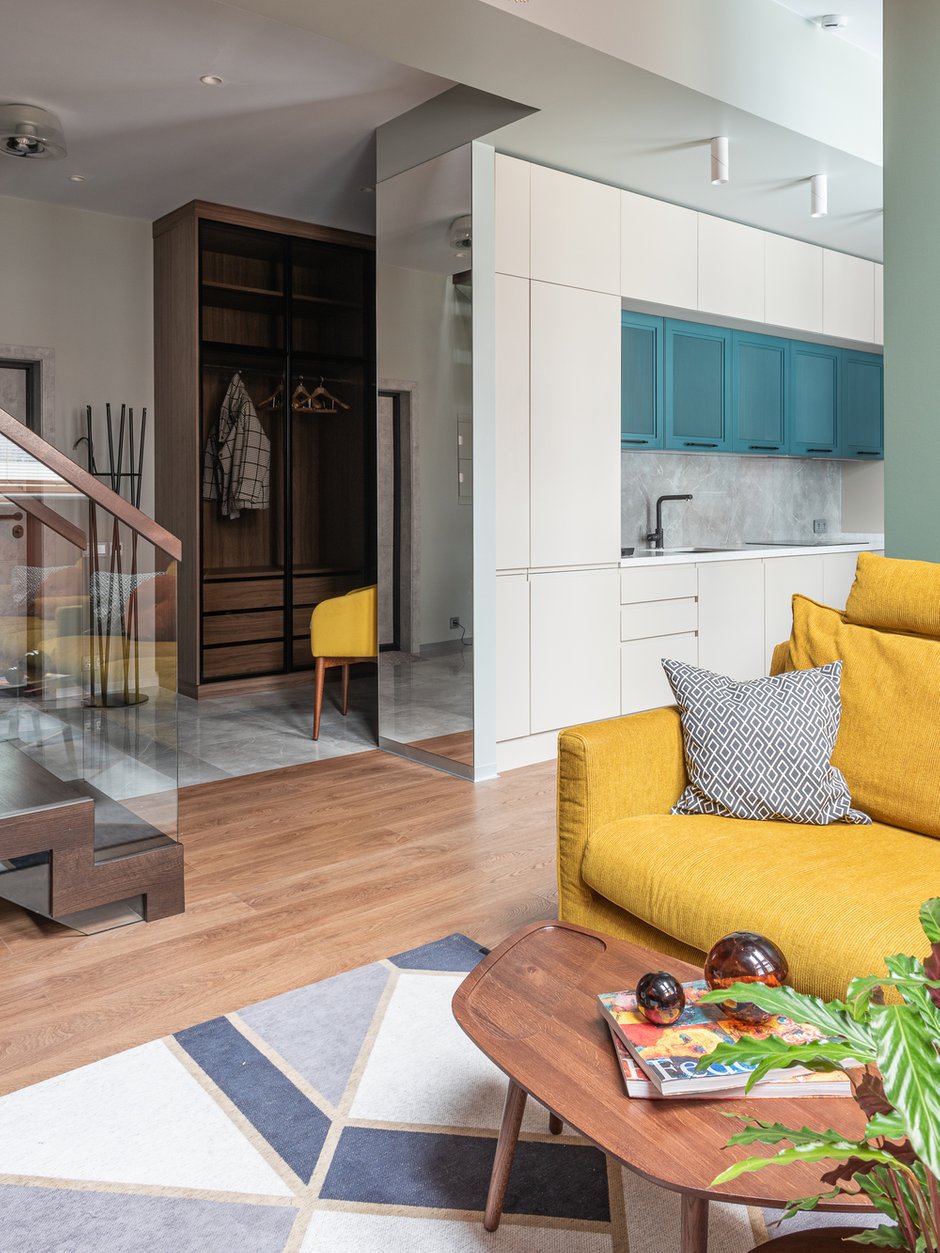 Фотография: Гостиная в стиле Современный, Квартира, Проект недели, Москва, 3 комнаты, Более 90 метров, Елена Акимова – фото на INMYROOM