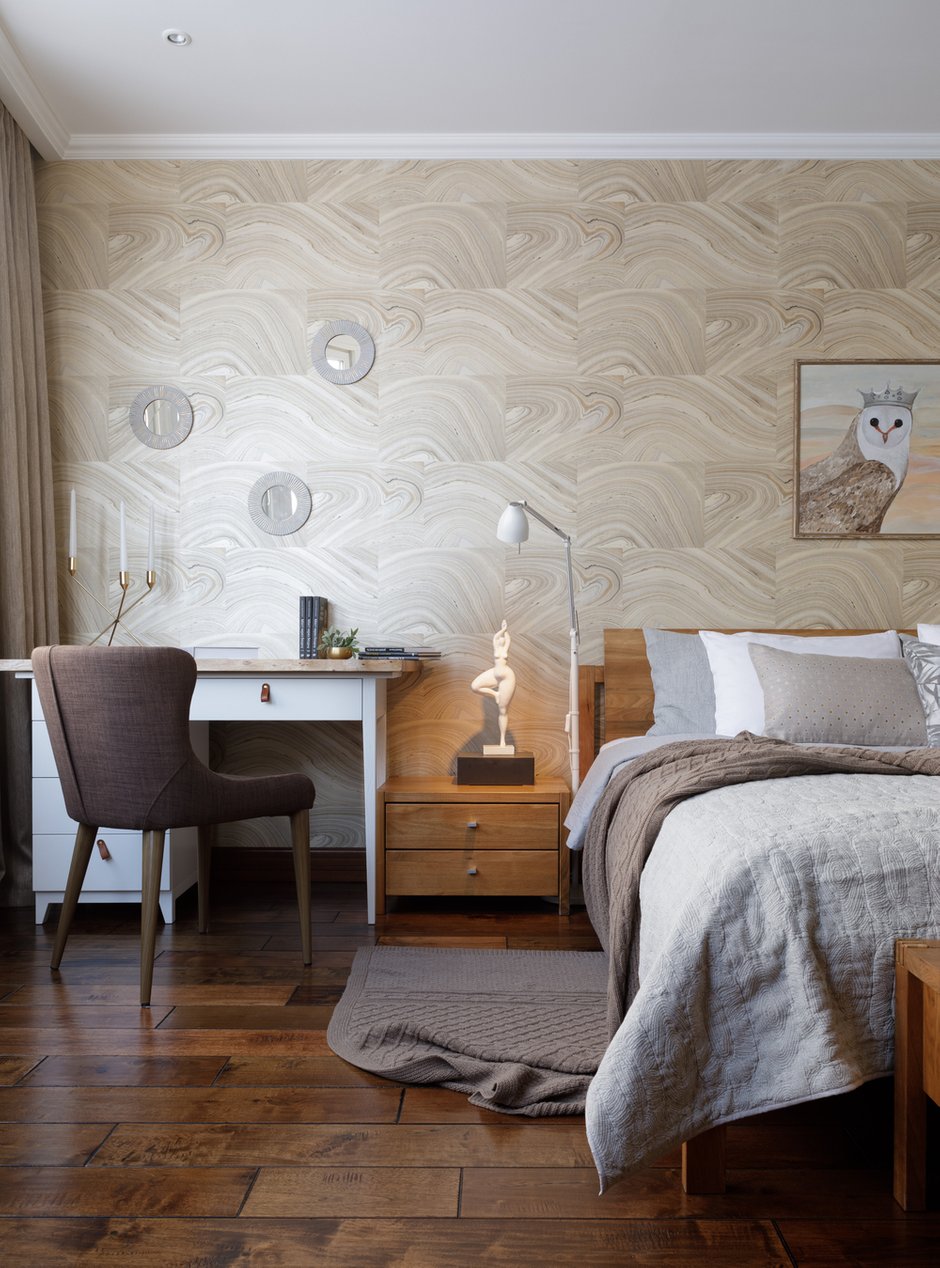 Фотография: Спальня в стиле Современный, Квартира, Минимализм, Проект недели, Москва, Монолитный дом, 4 и больше, Более 90 метров, Дарья Пак – фото на INMYROOM