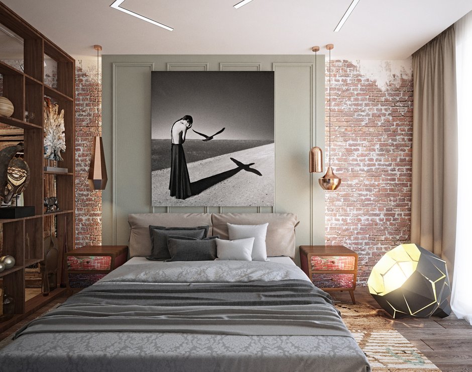 Фотография: Спальня в стиле Лофт, Эклектика, Проект недели, Подмосковье, Таунхаус, Дарья Василькова – фото на INMYROOM