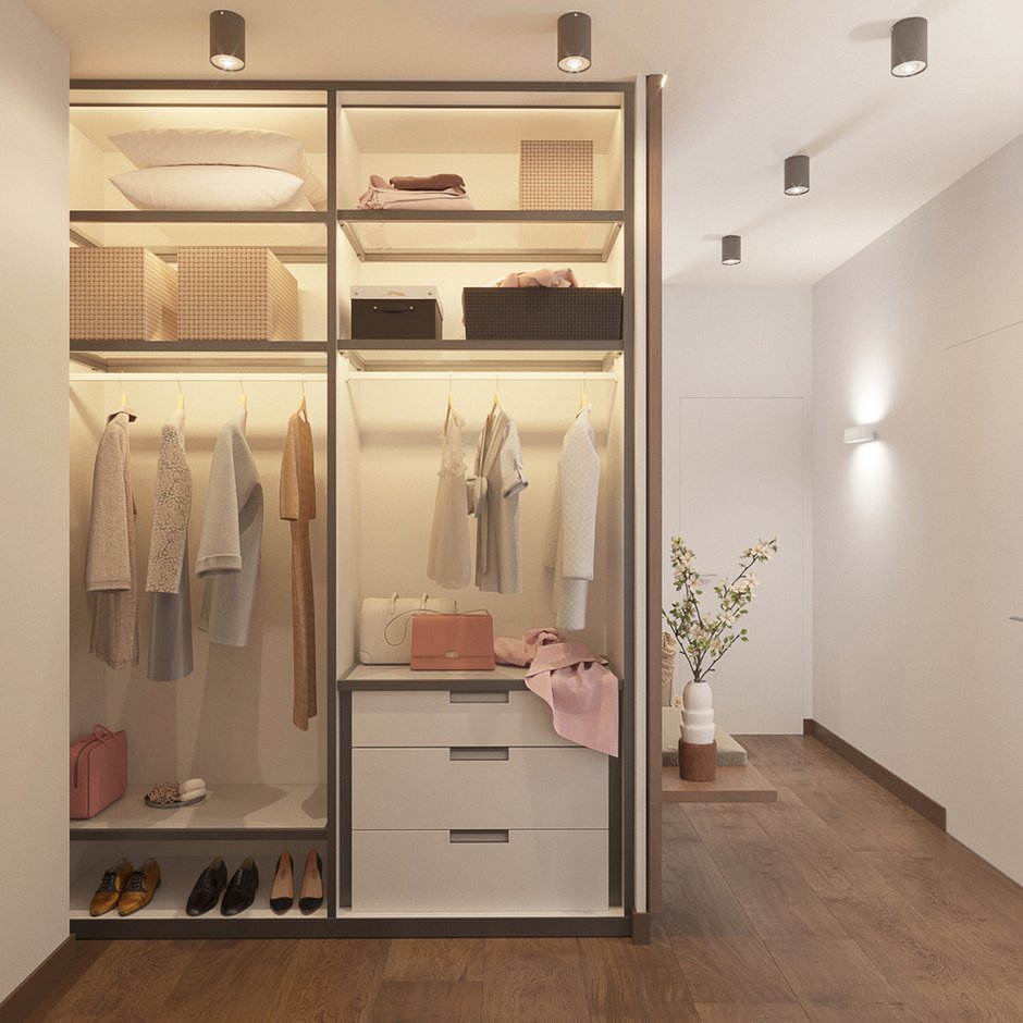 Фотография: Прихожая в стиле Современный, Минимализм, Квартира, Проект недели, Степан Бугаев, 2 комнаты, 40-60 метров, «Точка дизайна», Монолитно-кирпичный, ЖК «Фили Град» – фото на INMYROOM