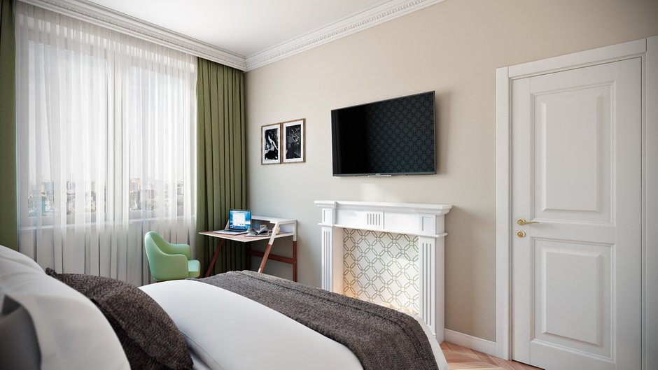 Фотография: Спальня в стиле Классический, Современный, Квартира, Проект недели, Co:Interior, сделать из однушки двушку, новостройка, ЖК «Водный», ПРЕМИЯ INMYROOM – фото на INMYROOM